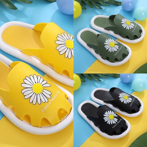 

lbu5r jindali cartoon chrysanthemum printing slippers cute shoes children' shoes parent-child slippers children' sandals soft bo, Black;grey