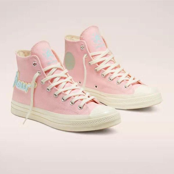 

classic golf le fleur x chuck 70 chenille new men women hococal star skateborad shoes fashion glf 1970 high pink canvas sneaker, Black
