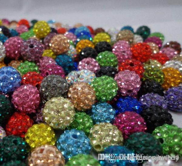 

10mm 200pcs/lot mixed multi color crystal crystal bead bracelet necklace beads.spacer beads lotrhinestone diy i4242 w62
