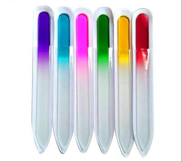 90 * 10 * 3mm Arquivos de pregos de vidro Durable File Crystal Buffer Prego Care 3.5 9cm Frete Grátis Colorido