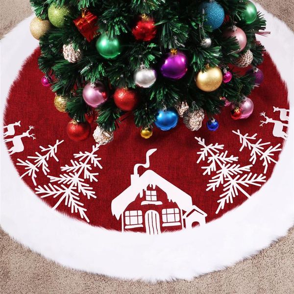 

vosarea christmas tree skirt plush base mat fur carpet christmas decorations for home new year decoration party supplies