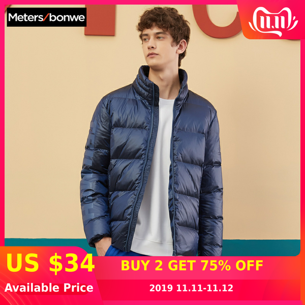

metersbonwe 2019 winter for men's ultralight duck down jacket men's down jackets outdoor winter male casual jacket coat, Black