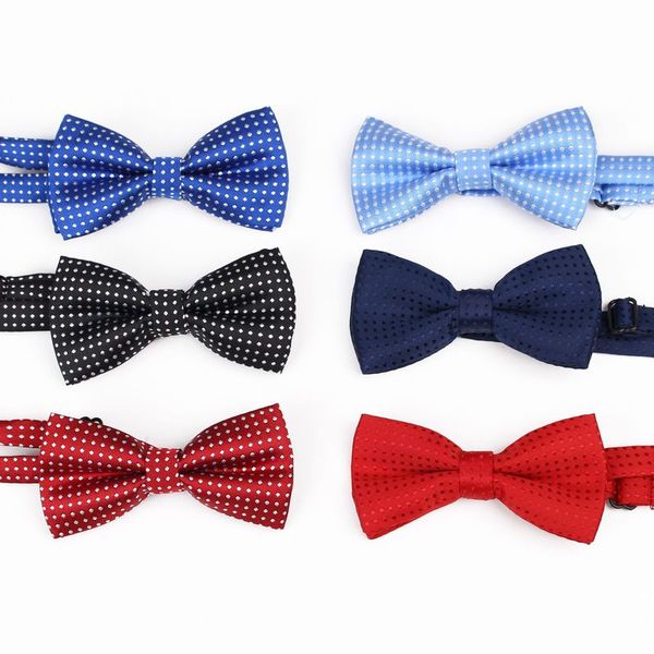 

children bow tie baby boy kid clothing accessories solid color gentleman shirt neck tie bowknot dot toddler adjustable bow, Red;brown