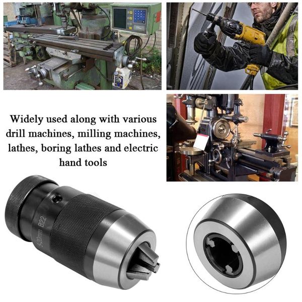 

new portable drill chuck for machine tools alloy b22 5-20mm self-locking click adapter for cnc milling drilling lathe tool