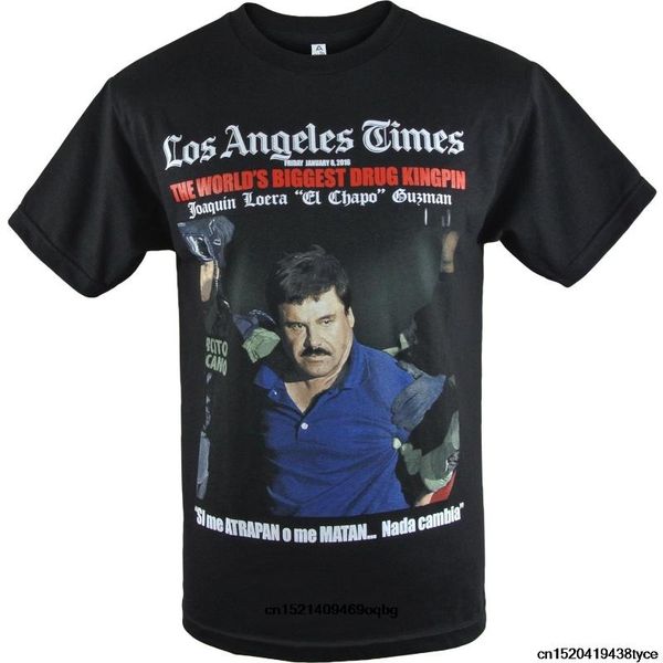 

the worlds biggest kingpin joaquin loera el chapo guzman shirt print tees short sleeve o-neck, White;black