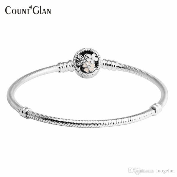 

fits pandora beads spring 2017 poetic blooms silver bracelets 100% 925 sterling silver bracelets for women diy making, Golden;silver