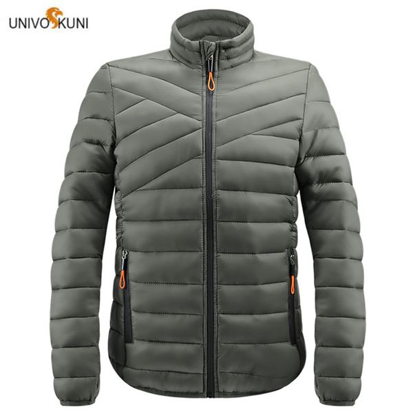 

univos kuni slim men winter jacket parka overcoats stand collar sportwear male's clothing windbreak bomber jacket drop ship h571, Black