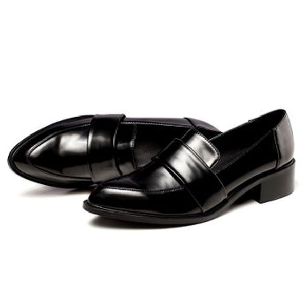 

shoes woman flats shallow mouth large size women all-match loafers with fur square toe 2020 fashion women's casual female, Black