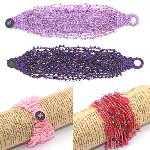 

fashion multi-strand colorful seed beads bracelets for women coin buttom women bracelet bead bracelet gift jewelry, Golden;silver