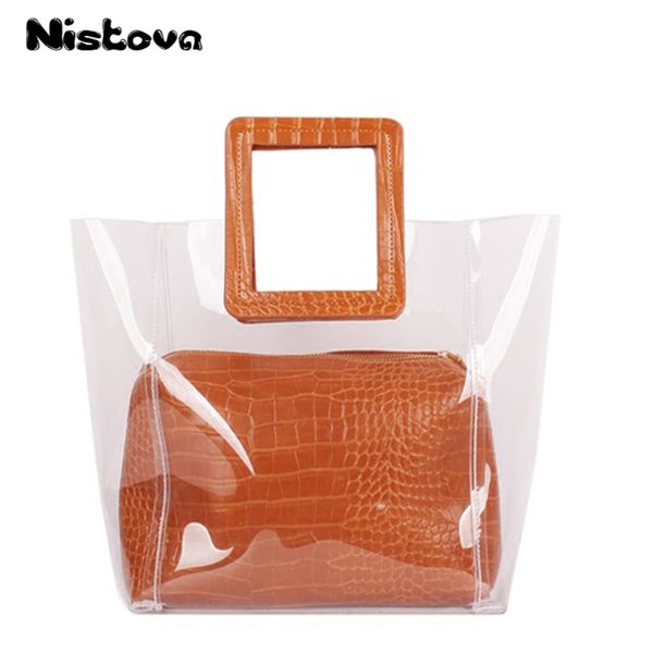 

женская новый pu прозрачное желе сумка сумки досуг мода многоцветный композитный сумка с большой емкости пляжная сумка