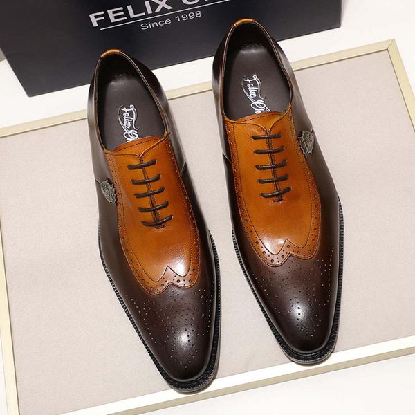 

italian designer pointed toe lace up men oxford dress shoes casual party wedding official formal shoes for male genuine leather, Black