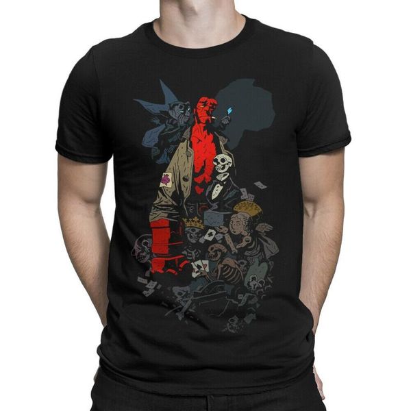 

hellboy graphic t-shirt cotton tee men all sizes(1, White;black