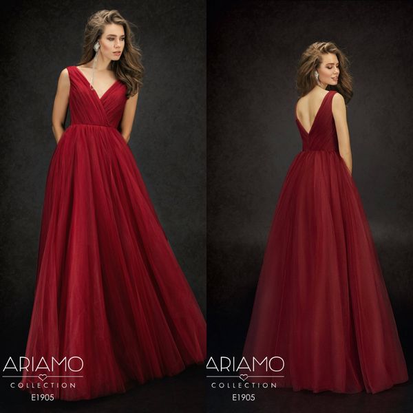 

2019 red berta evening dresses v neck lace tulle floor length prom dress custom made a line party gowns robes de soirÃ©e, Black;red