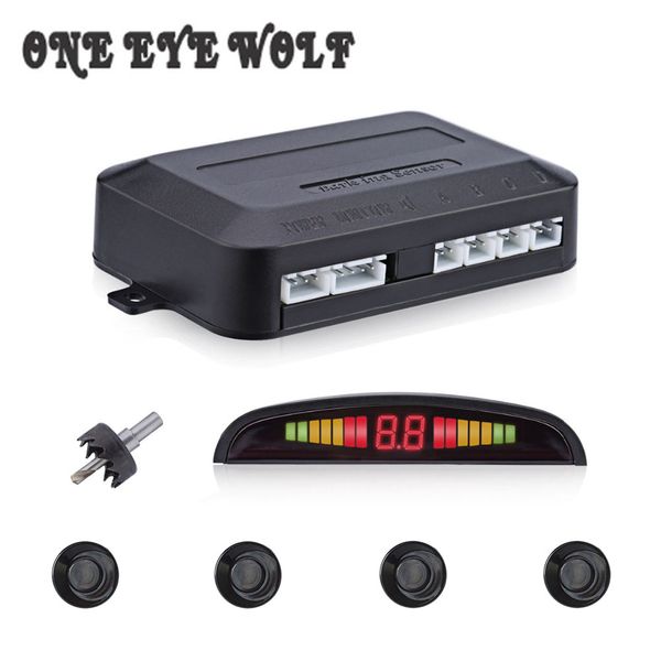 

car parking sensor kit with 4 sensors led digital display voice reverse backup radar monitor detector security alert system