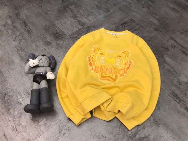 

19ss retro luxurious brands design kenz tiger head embroiderd yellow sweater pullover hoodies men women streetwear sweatshirt outdoor shirts, Gray;blue