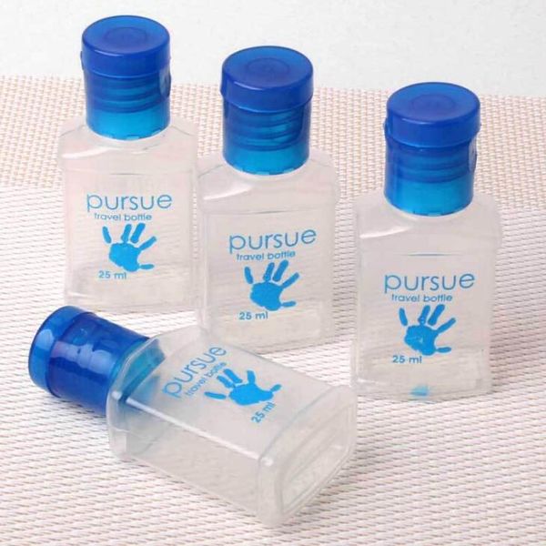 makyaj sıvı tek el temizleme jeli LX1880 için katlanır kapaklı küçük saydam bir yeniden doldurulabilir şişe plastik şişe boşaltınız 25 mi