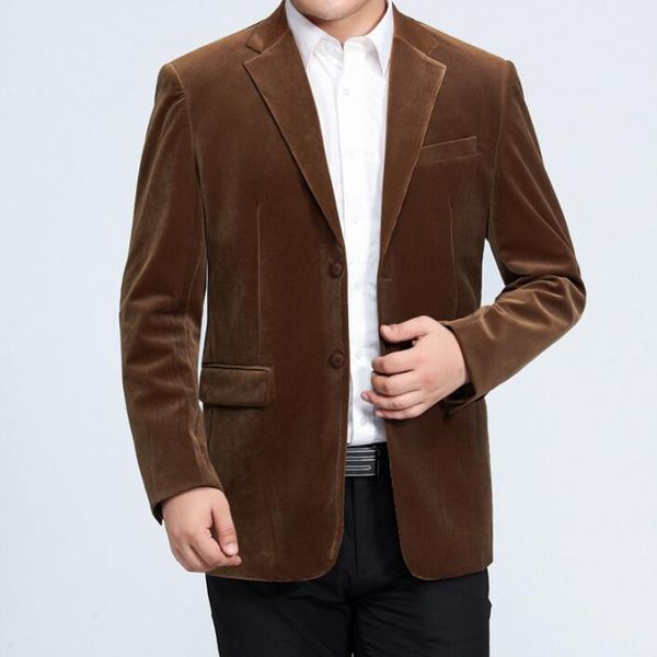 

middle-aged corduroy jacket men blazer masculino slim fit spring autumn casaco jaqueta masculina coats mens suit b257, White;black