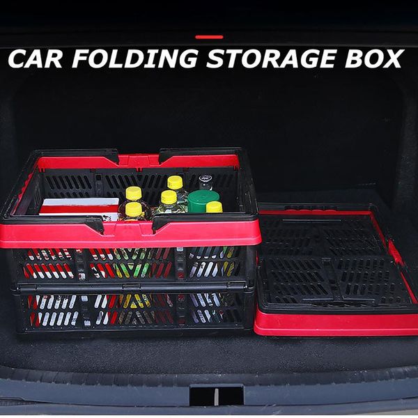 

car trunk storage box folding storage box multi-functional trunk finishing pp 44x42cm portable stable handle hollow fold 8x