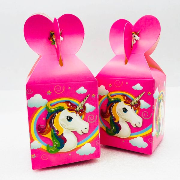

6pcs/lot cute cartoon unicorn candy box baby birthday party supplies and favors birthday party decoration and festival event