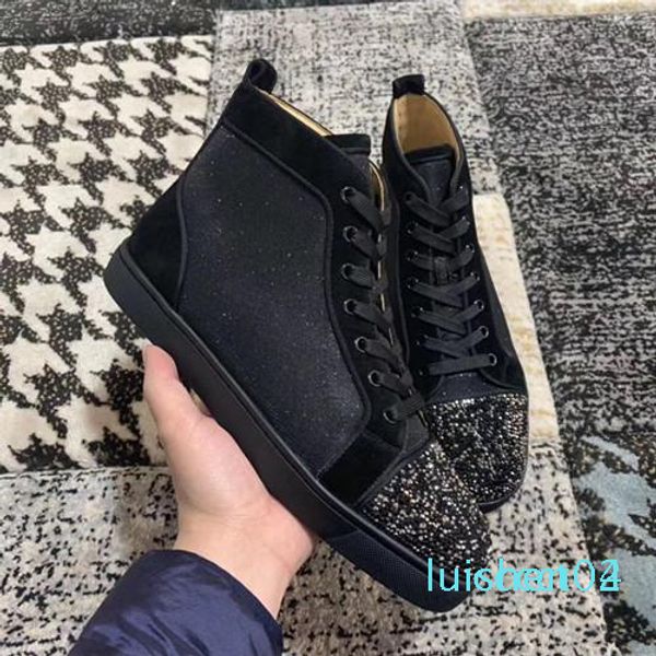 

classic black red bottom sneakers men,women outdoor trainers designer luxury skateboard high spikes casual walking l02