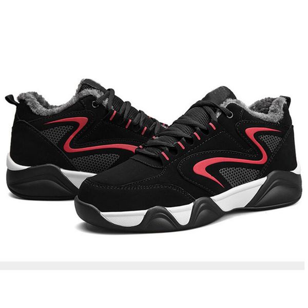 

2019 plus velvet men warm cotton casual shoes snow sneakers korean version of the trend of wild sports shoes, Black