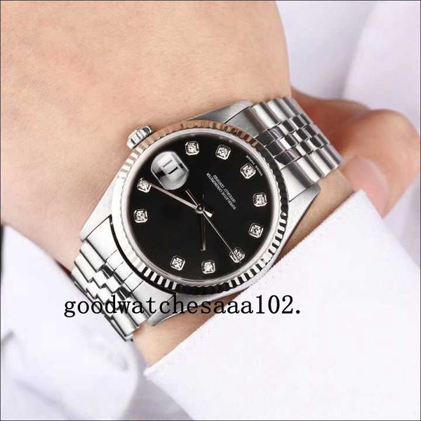 

31мм 36мм завод алмазов datejust 18 карат белого золота стали часы 116234 бесплатная доставка, Slivery;brown