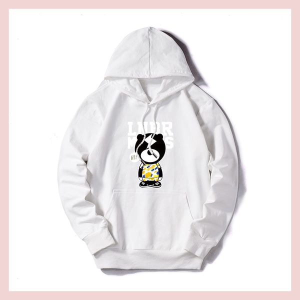 

2019 new designer hoodies spring autumn brand fashion letter print with bear pattern sweater luxury long sleeve clothing plus size sale, Black