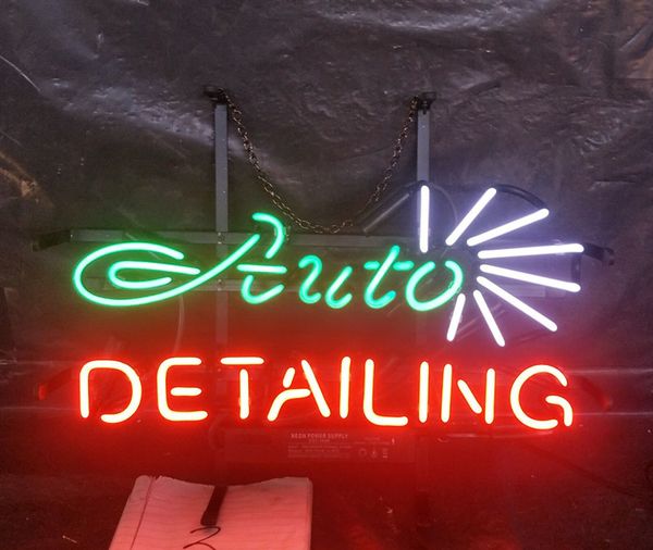 

авто детализация неоновая вывеска свет бар реклама развлечения художественное оформление дисплей настоящее стекло лампа металлический каркас