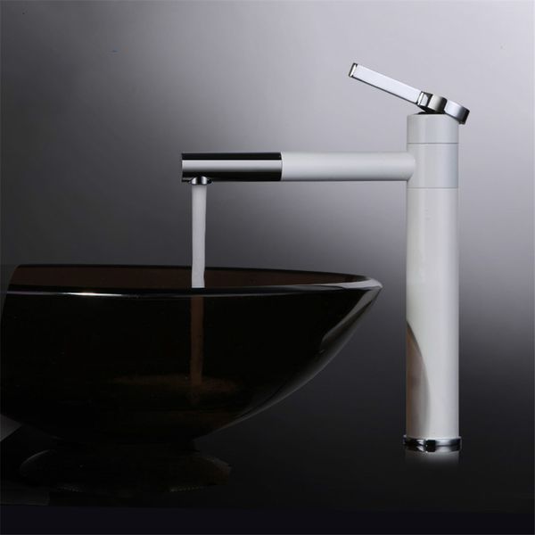 

brass material polished and white paint fashion design bathroom basin mixer faucet rotation water mixer 2 choose