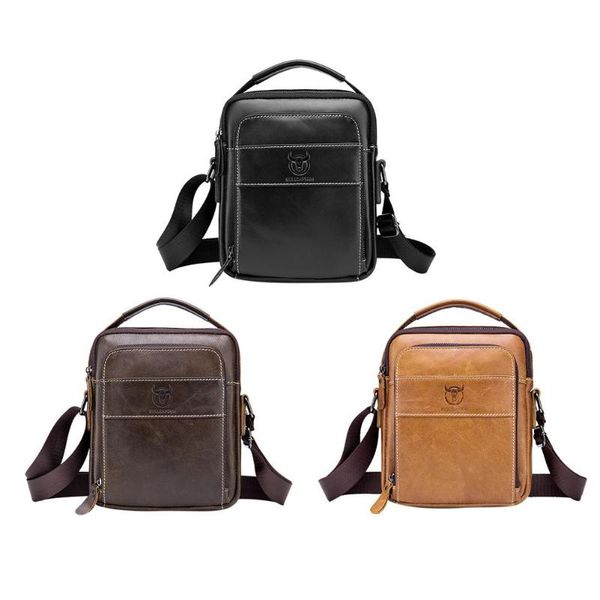 

bullcaptain handbags men shoulder packs soft genuine leather crossbody bags