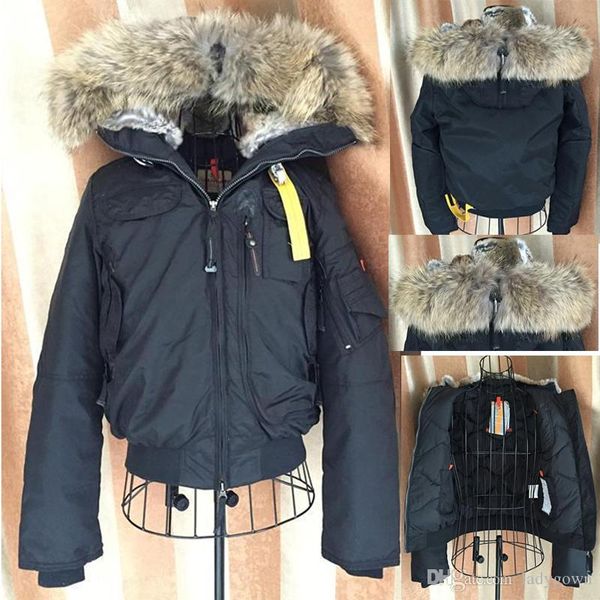 

raccoon fur men winter goose north down jacket coats warm parka puffer jacket double thicken coat warm overcoat christmas gifts, Black