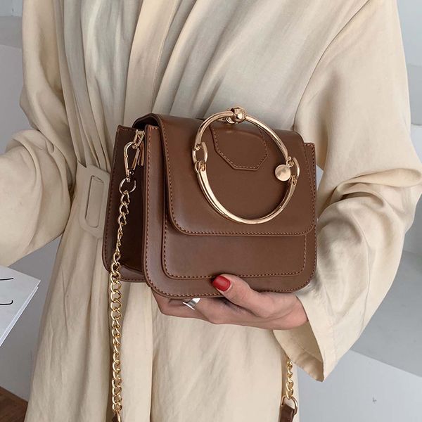 

metal ring bracelet handbag ladies shoulder strap diagonal shoulder bag new design fashion casual bag wallet
