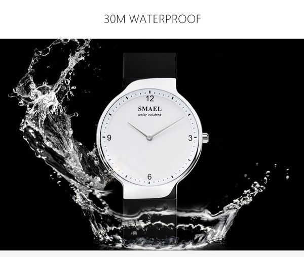 

smael casual quartz watch set 1835 simple couple flexible waterproof wristwatches lovers set silver relÃ³gio de casal gift, Slivery;brown
