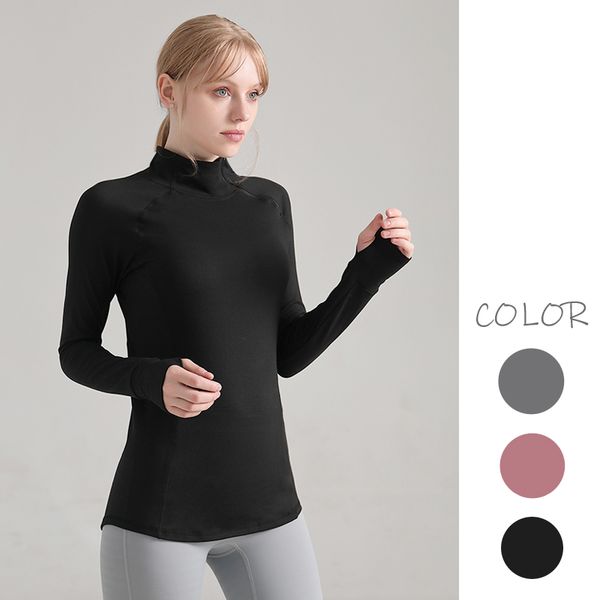 

running jackets women jacket with zipper turtleneck full sleeve sports coat slim comfortable breathable solid clothes for workout gym, Black;red