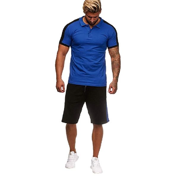 

summer men's sets t shirts+pants two pieces sets casual tracksuit mens 2019 casual shirt gyms fitness shorts men, Gray