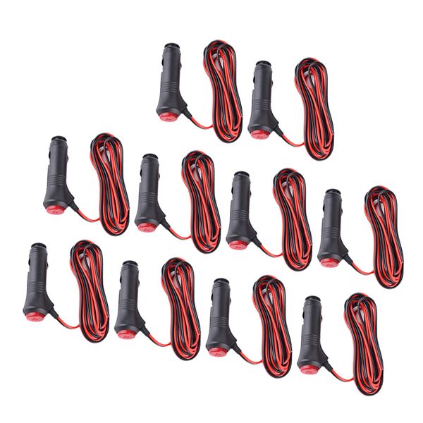 

10pcs 1.5m length 12v 24v car cigarette lighter power supply cord connector with switch
