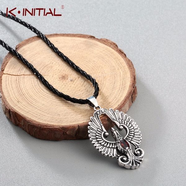 

kinitial vintage феникс ожерелье павлин птица с красным gem ожерелье для женщин длинных ювелирных рождественских подарков, Silver