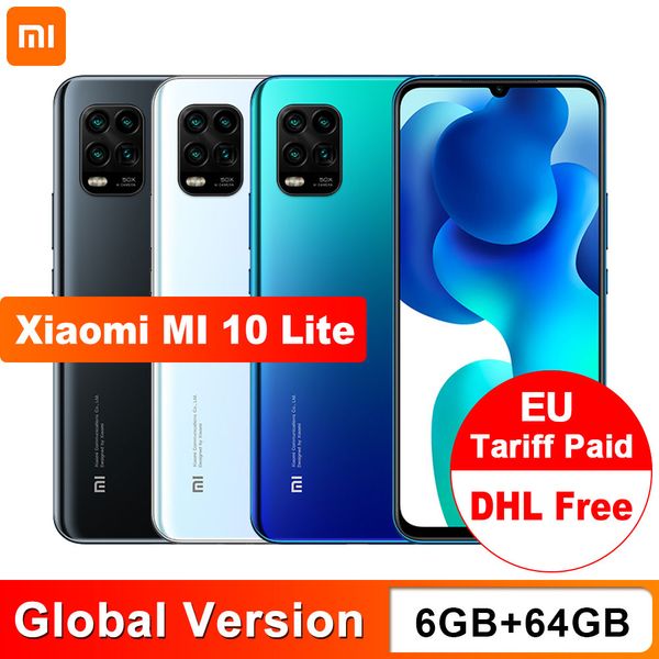 

global version xiaomi mi 10 lite 5g 64gb 6gb smartphone octa core snapdragon 765g 48mp ai quad cameras 6.57