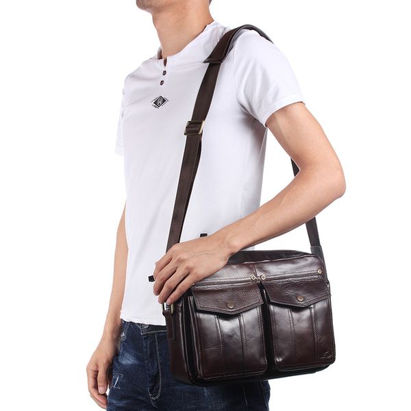 

2020 new style men bag leather shoulder-bag men's casual men's messenger bag