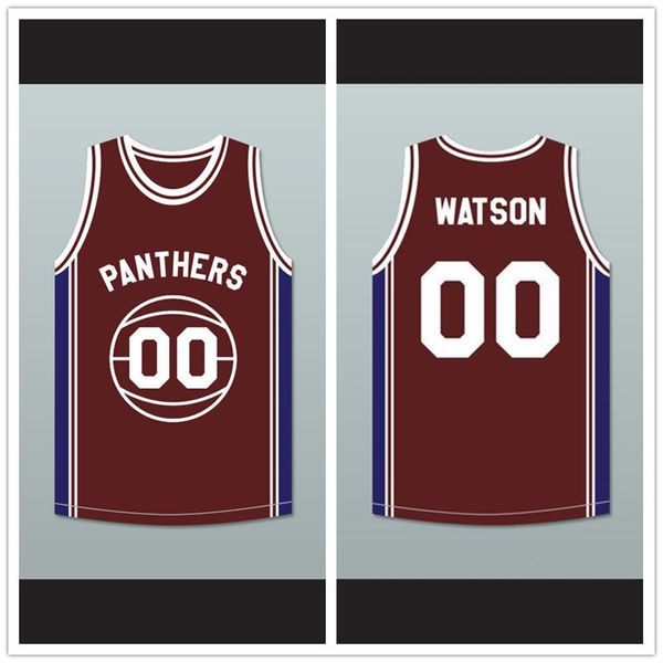 

custom made kyle lee watson 00 high school basketball jersey above the rim blue side stripe man youth s-5xl any name number, Black;red