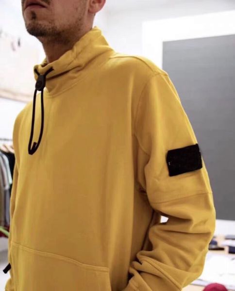 

дизайнер камень мужских толстовки casual solid color водолазка кулиска мужчина кофта мода новый пуловер новая мужская одежда, Black