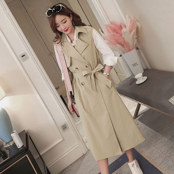 

spring autumn vest coat women long waistcoat lady office wear plus size vest women casual streetwear sleeveless coat q1272, Black;white