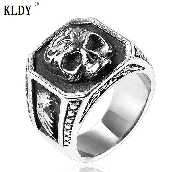 Kldy Gothic мужская кольцо Biker череп кольцо викинг из нержавеющей стали орел мужские кольца мужчины ювелирные изделия Bague Homme Titanium сталь капельки