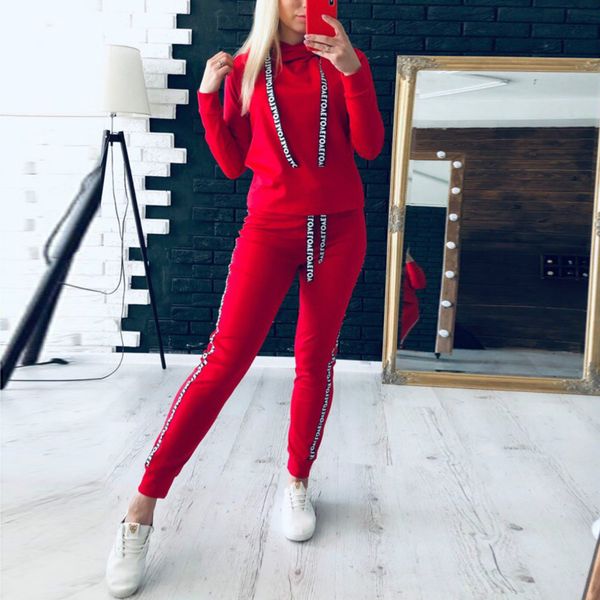 

two piece set women's tracksuits autumn women's suit european and american autumn winter new sports suit two-piece#3, White;black