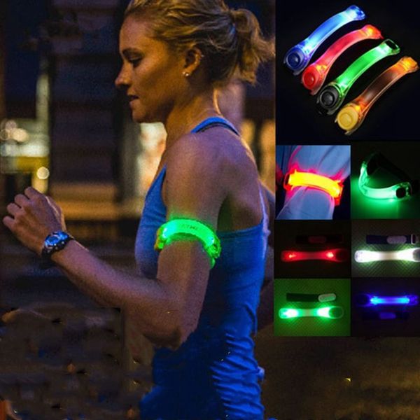 Heißes LED-Silikon-reflektierendes Armband-Licht-Sicherheitswarnlicht Sport-Nachtlaufschuh-Sicherheitsclips-Lichtarmband-Partyware T2I5753