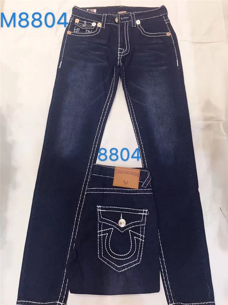

2019 mens straight jeans long trousers pants mens true coarse line religion jeans clothes man casual pencil pants blue black denim pants