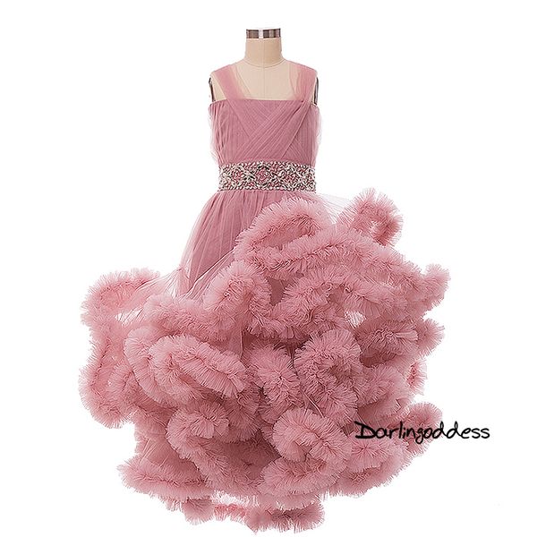 

puffy kids prom graduation holy communion dresses half sleeves long pageant ball gown dresses for little girls glitz, White;blue