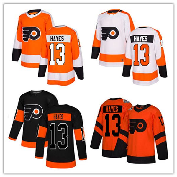 

13 kevin hayes jersey men's philadelphia flyers premier orange black women's youth alternate breakaway white fanatics hockey jerss, Black;red