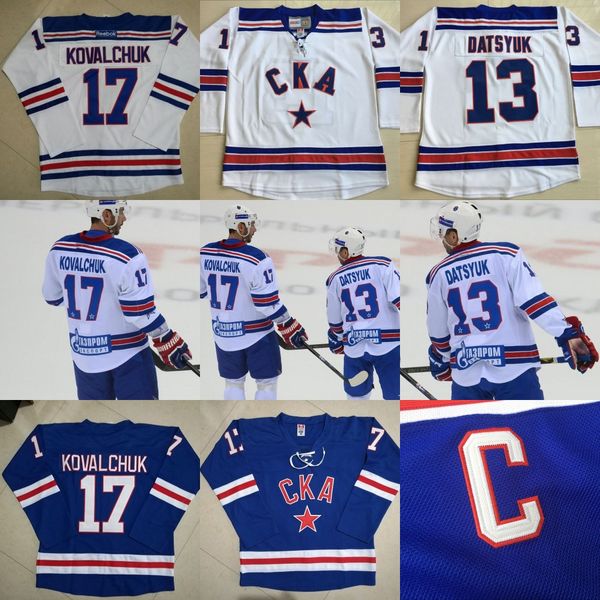 

Movie Jersey 13 Pavel Datsyuk 17 Ilya Kovalchuk CKA St Petersburg Pavel Datsyuk KHL Jersey Blue White Custom Hockey Jerseys