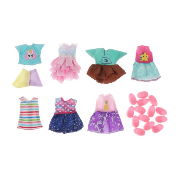 

7x outfits fashion cute dress daily pants / skirt clothes for 6.3 in. dolls